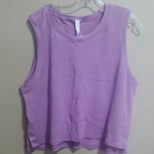 Lululemon Lavendar Perforated Breeze By Muscle Tank Size 12